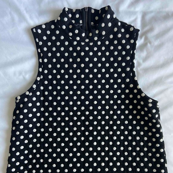 Anthropologie Polka Dot Mock Neck Tanktop - Picture 1 of 4